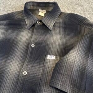 CalTop Made In USA Plaid Acrylic Button Down Short Sleeve‎ Shirt Medium